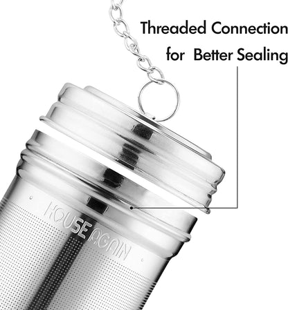 Tea Infuser (2 Pack with Scoop), Extra Fine Mesh Tea Infusers for Loose Tea, 18/8 Stainless Steel Tea Strainer with Extended Chain Hook, Tea Steeper for Brew Tea, Spices & Seasonings