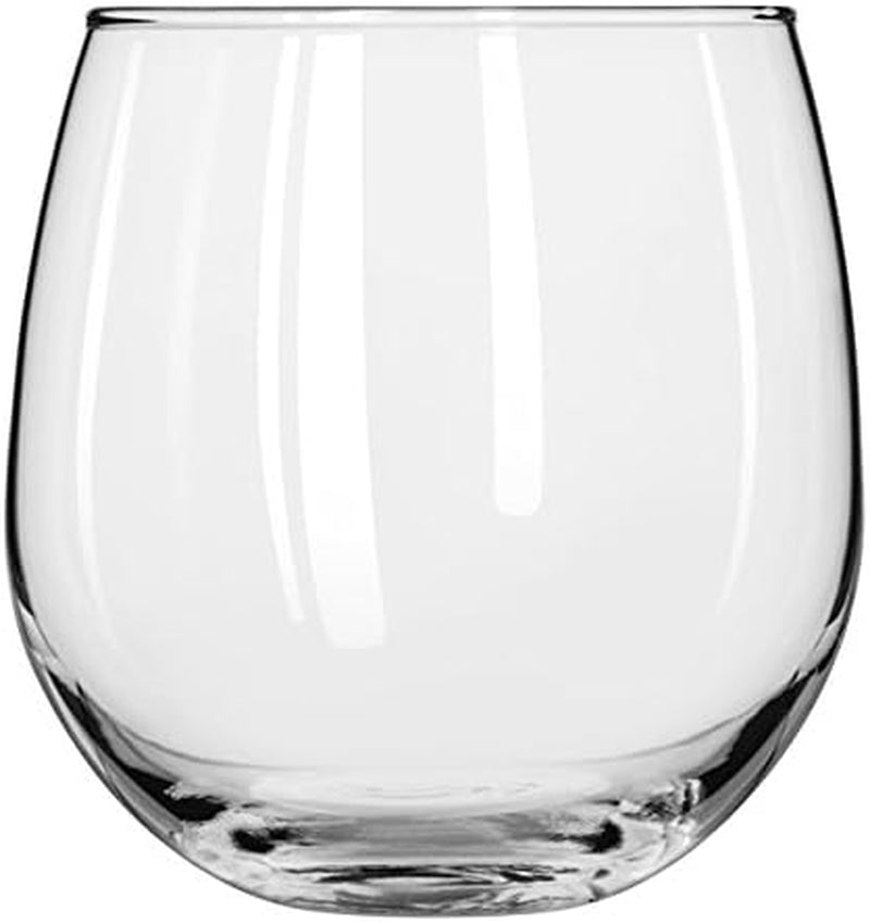 Stemless 12-Piece Wine Glass Party Set for Red and White Wines