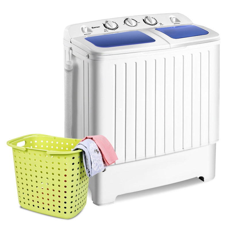 20 Lbs Compact Twin Tub Washing Machine for Home Use