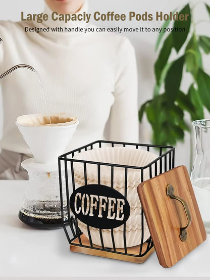 Coffee Capsule Basket Coffee Capsule Holder Coffee Filter Storage Container Basket Coffee Filter Holder with Lid