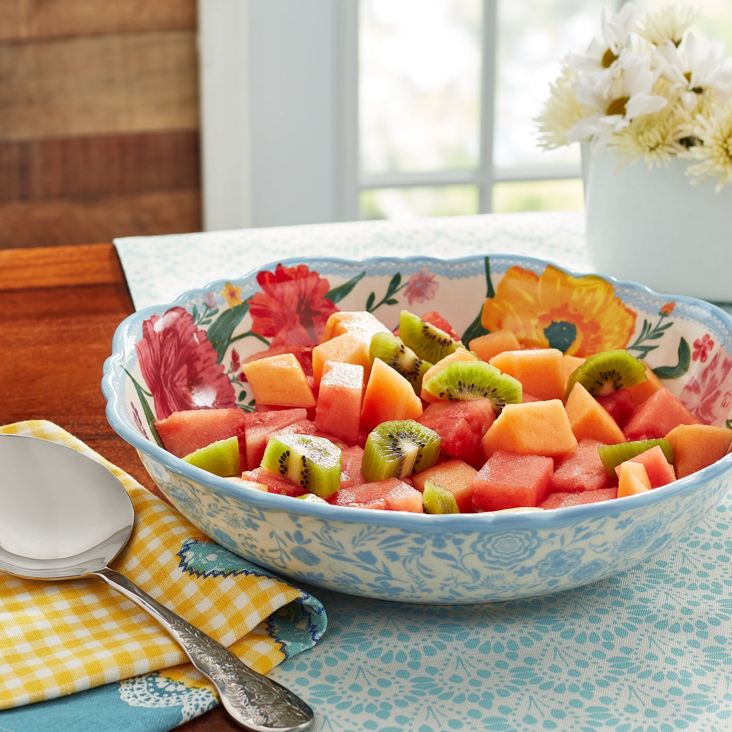 Brilliant Blooms Stoneware Serve Bowl