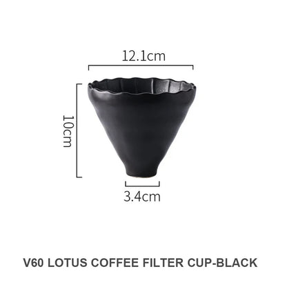 60° Espresso Coffee Filter Reusable Ceramics Coffee Dripper Funnel Drip Coffee Maker with Holder Coffeeware Coffee Accessories