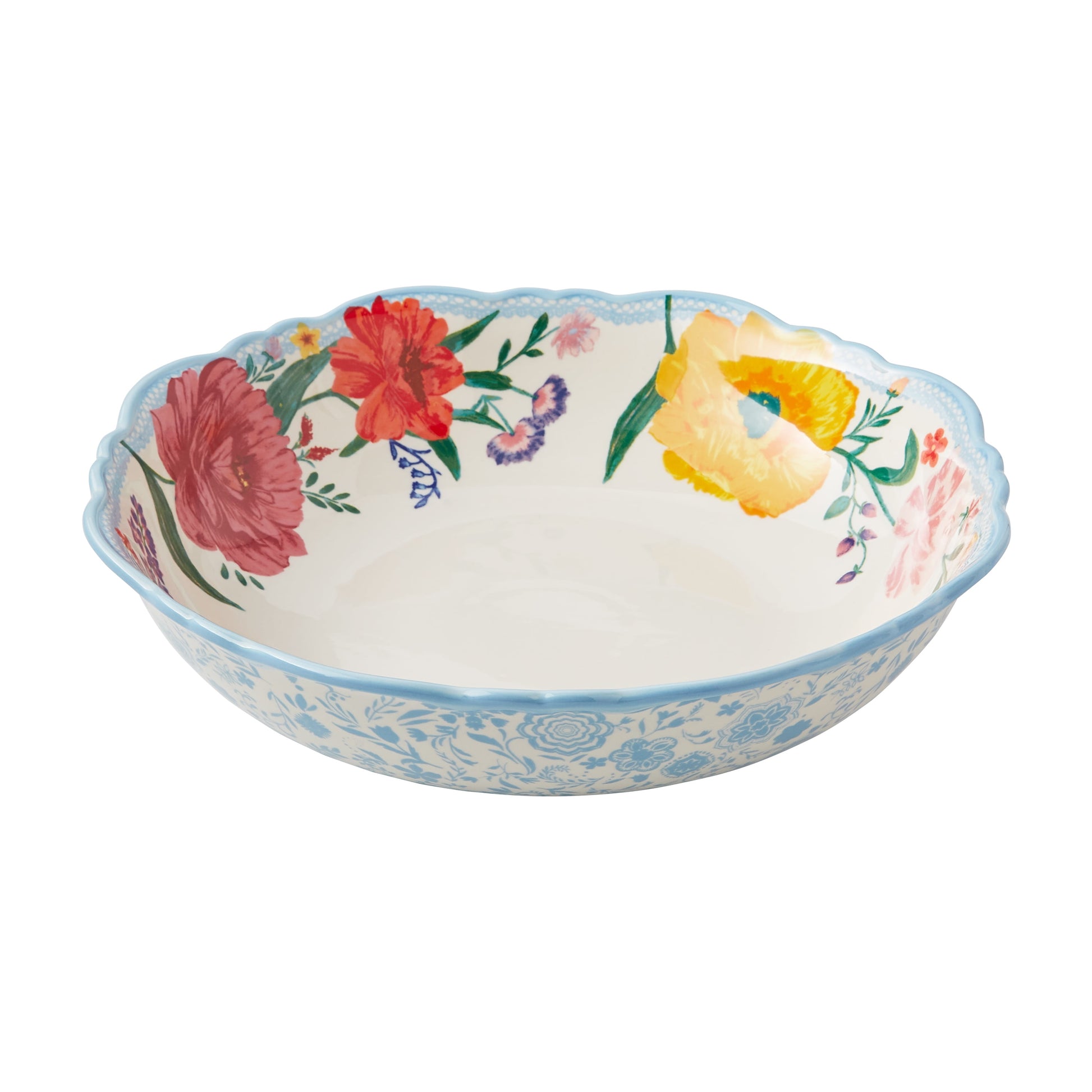 Brilliant Blooms Stoneware Serve Bowl