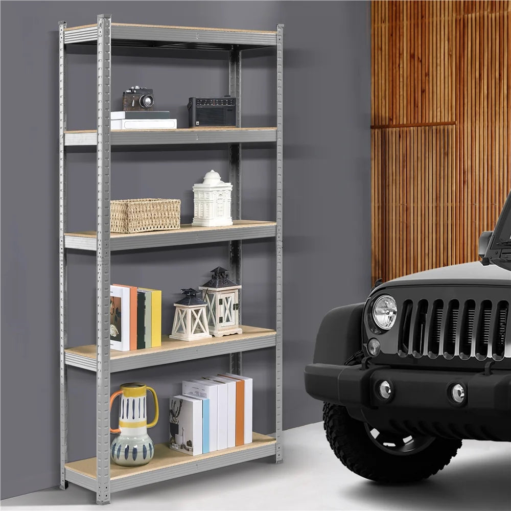 2PCS 5 Tiers Adjustable Storage Shelf Units for Garage, 35.5″ L*12″ W*71″ H, Black