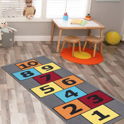 Children'S Collection Garden Rug, 2 Ft 7 in X 6 Ft, Gray/Multi